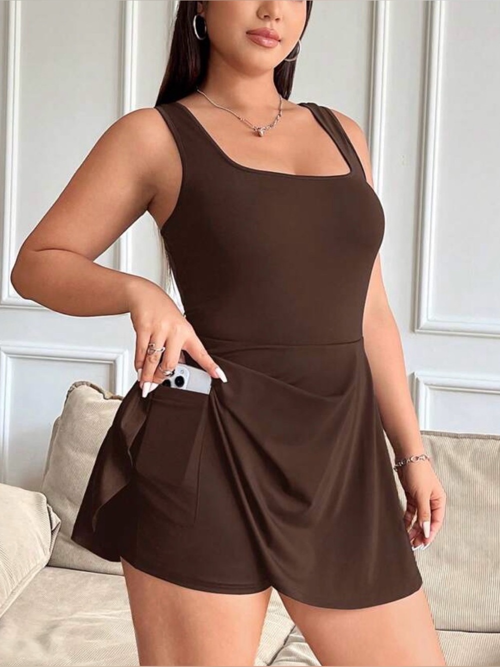 Chocolate brown athletic dress